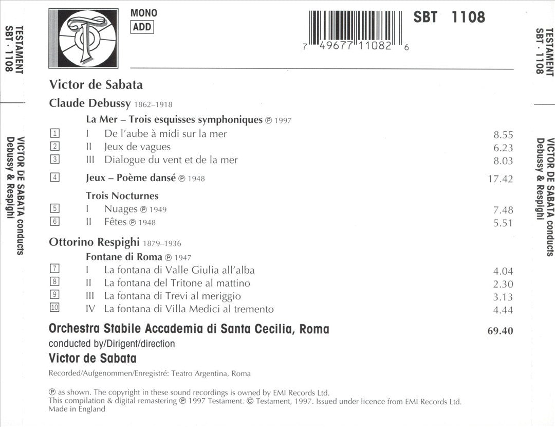 Claude Debussy: 2 Nocturnes; Jeux; La Mer; Ottorino Respighi: Fontane di Roma cover art