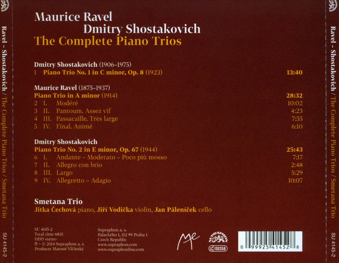 Maurice Ravel: Piano Trio in A minor; Dmitri Shostakovich: Piano Trios Nos. 1 & 2 cover art