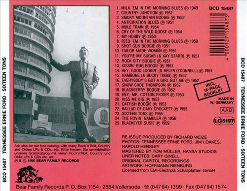 Sixteen Tons [Bear Family] cover art