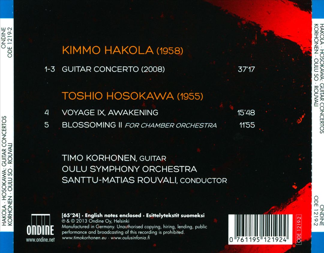 Hakola & Hosokawa: Guitar Concertos cover art