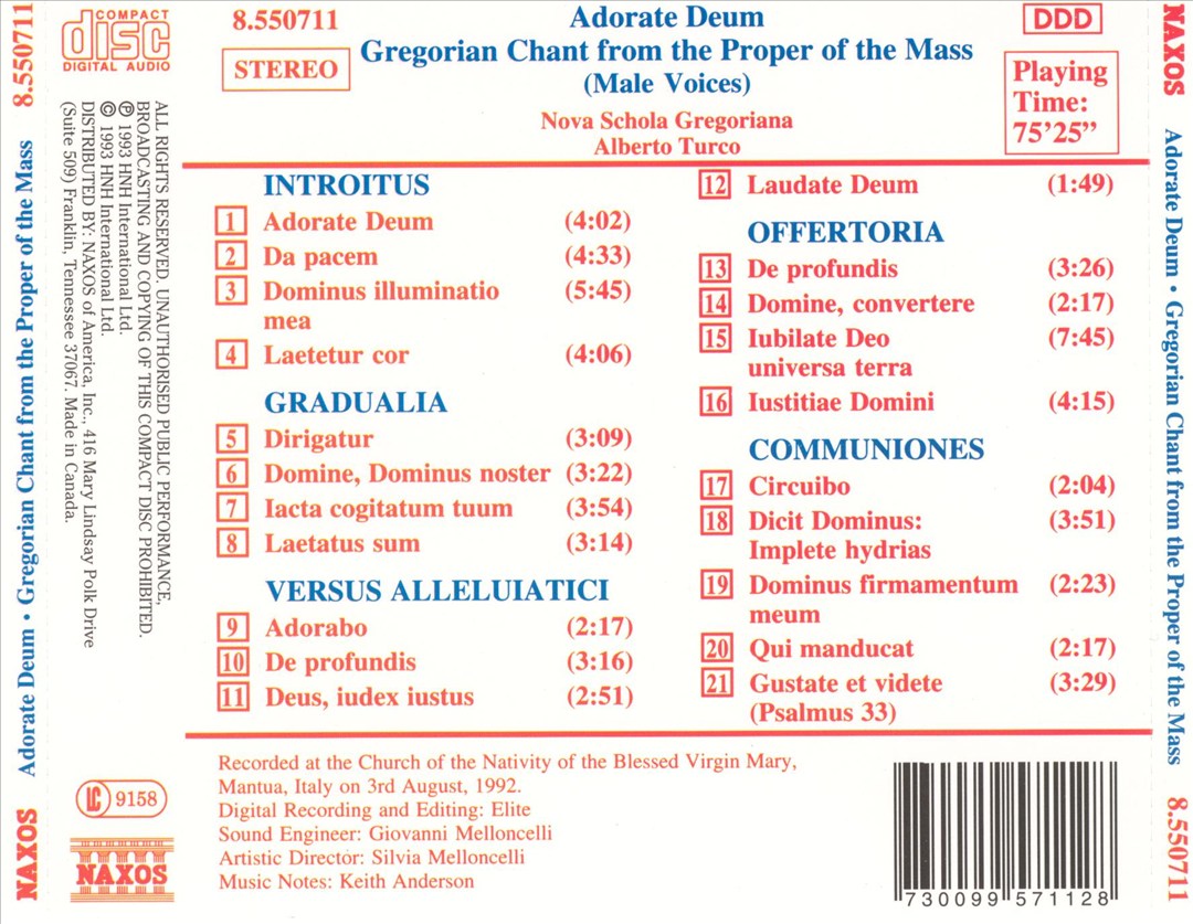 Adorate Deum cover art