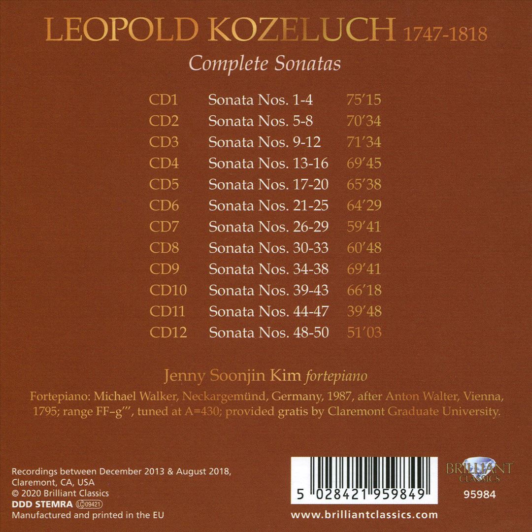 Kozeluch: Complete Sonatas cover art