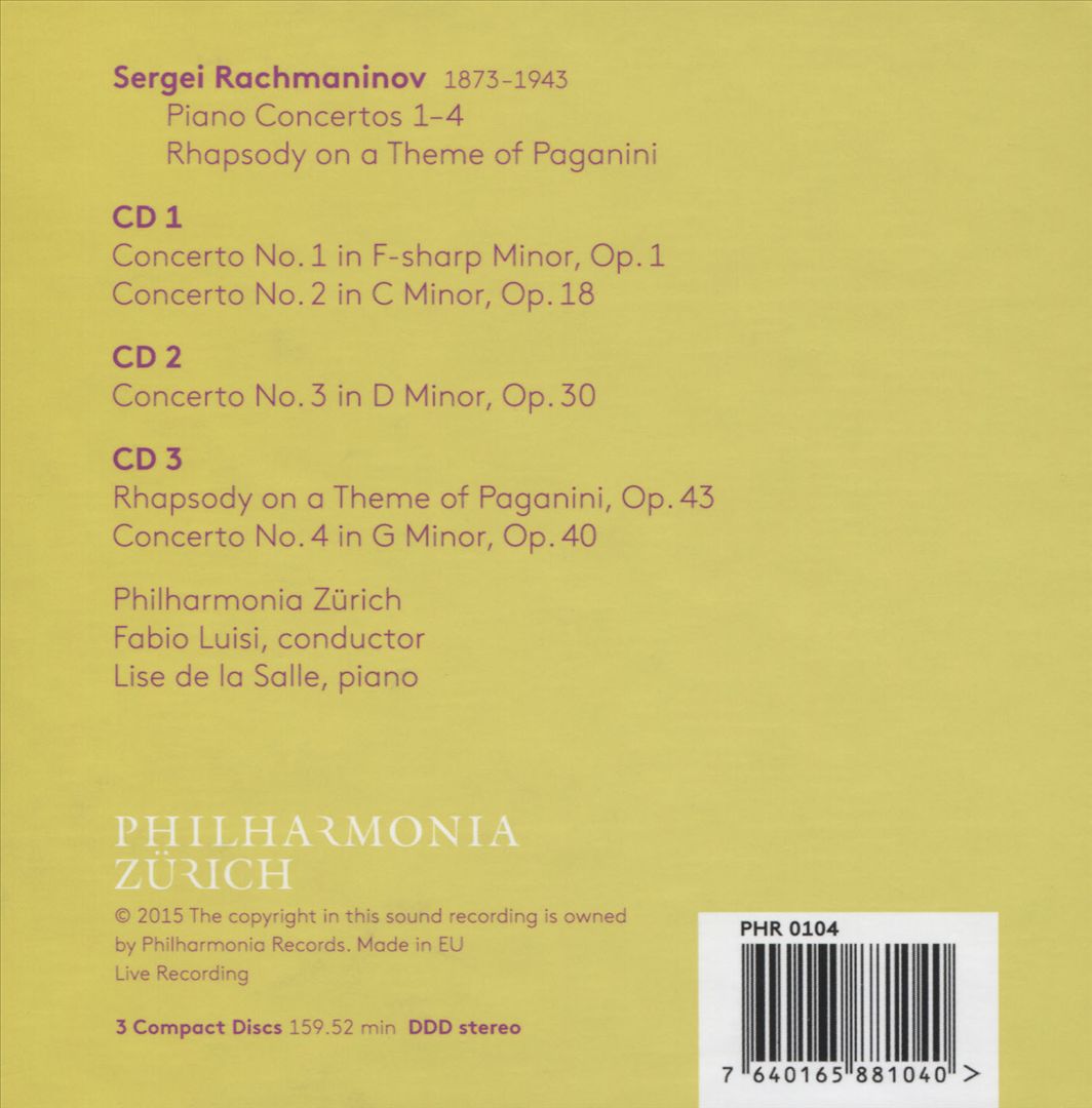 Rachmaninov: Piano Concertos Nos. 1-4; Rhapsody on a Theme of Paganini cover art