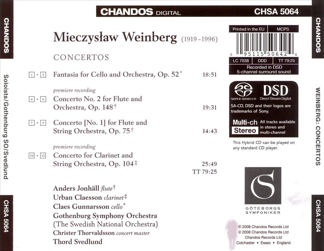 Mieczysaw Weinberg: Concertos cover art