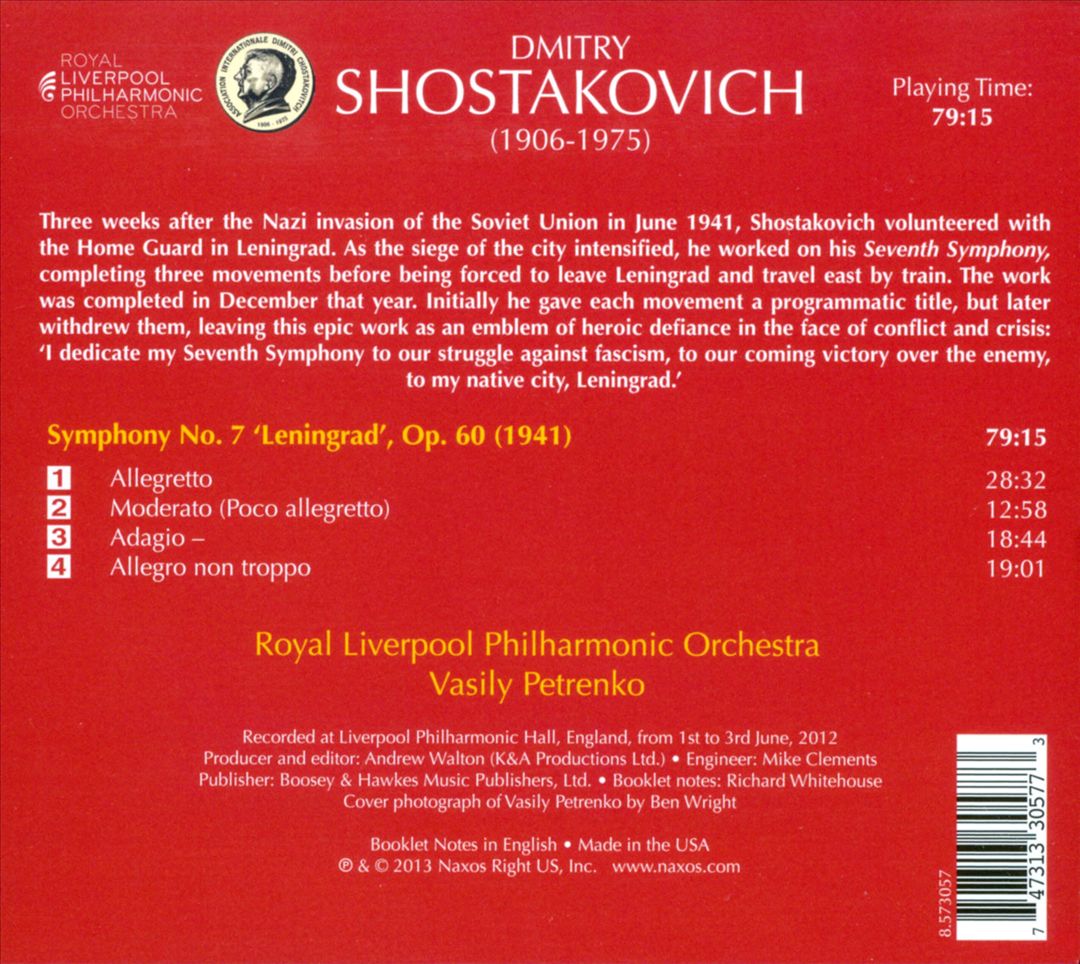 Shostakovich: Symphony No. 7 'Leningrad' cover art