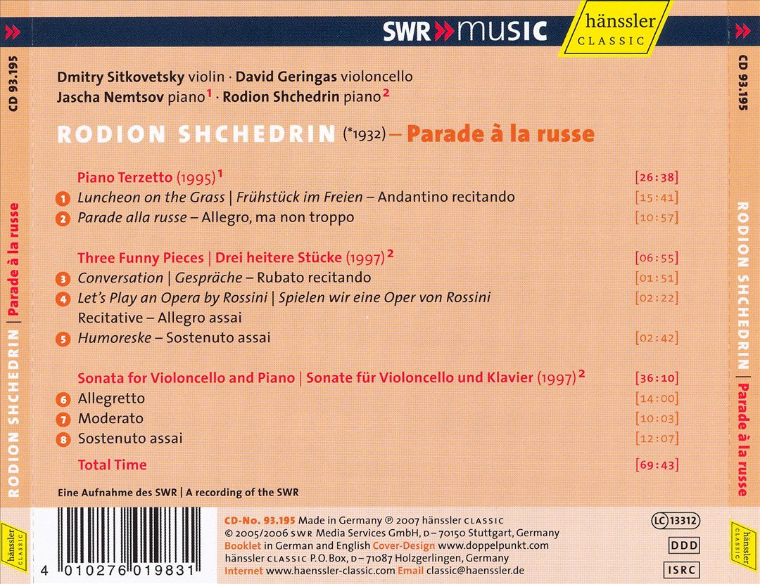 Rodion Shchedrin: Parade à la russe cover art
