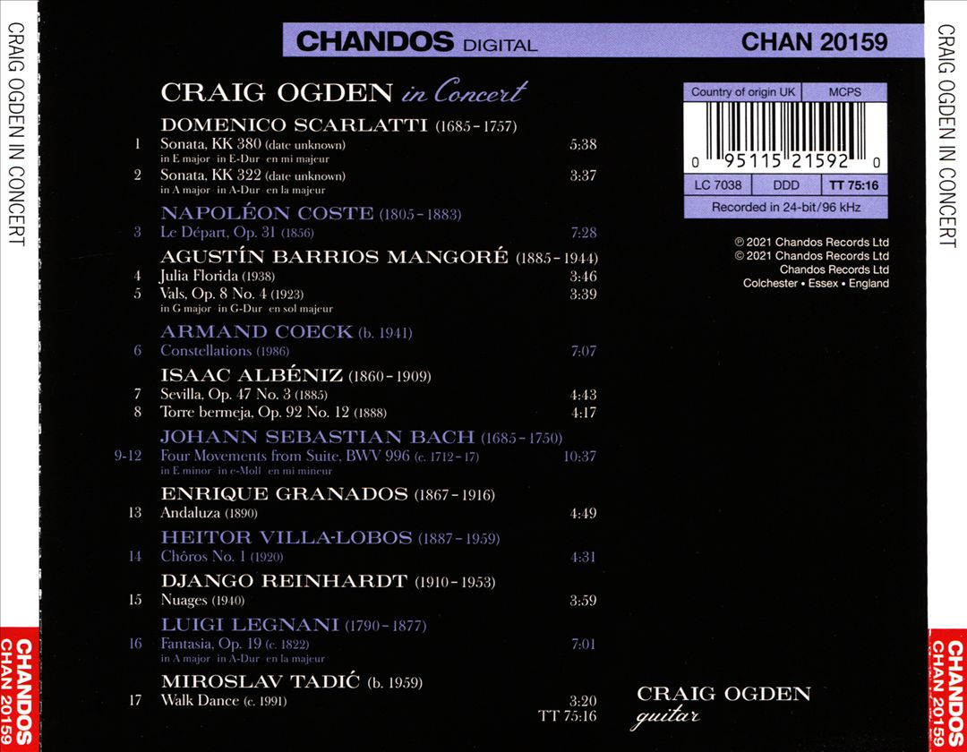 Craig Ogden in Concert cover art
