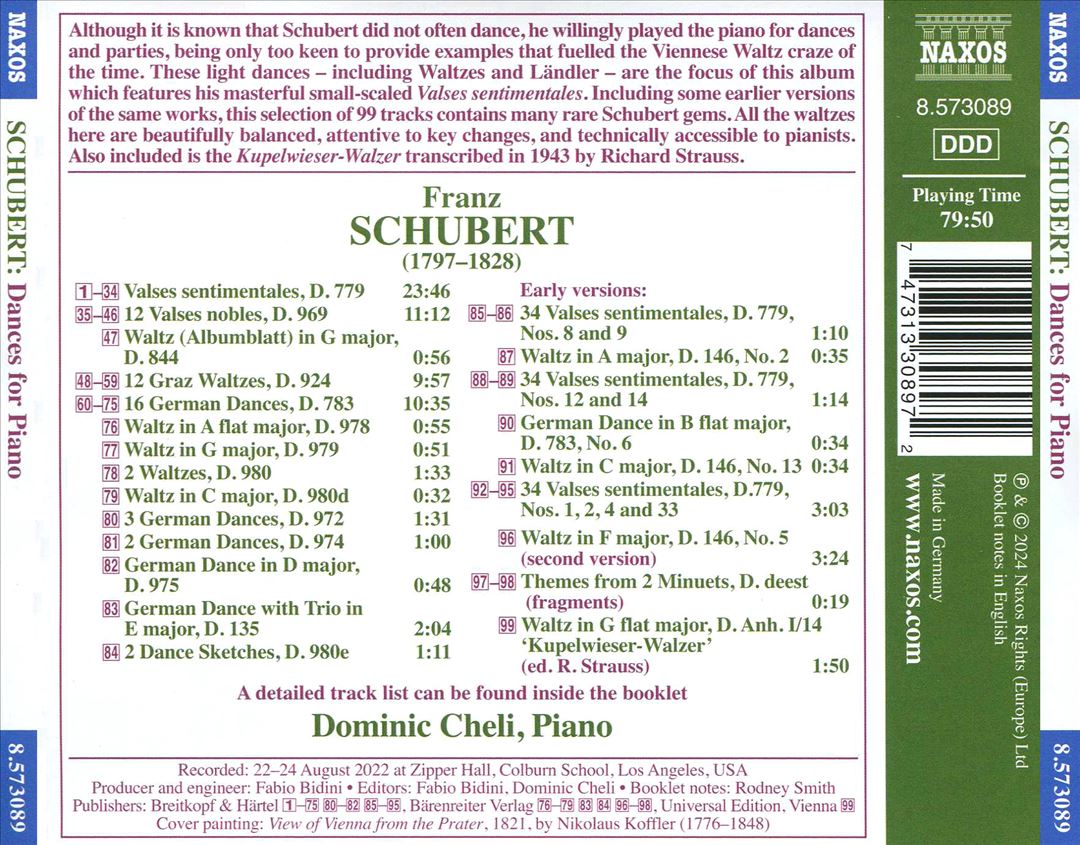 Schubert: Dances for Piano cover art