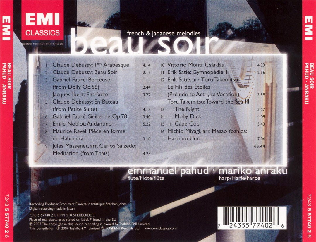 Beau Soir: Japanese Medlodies for Flute & Harp cover art