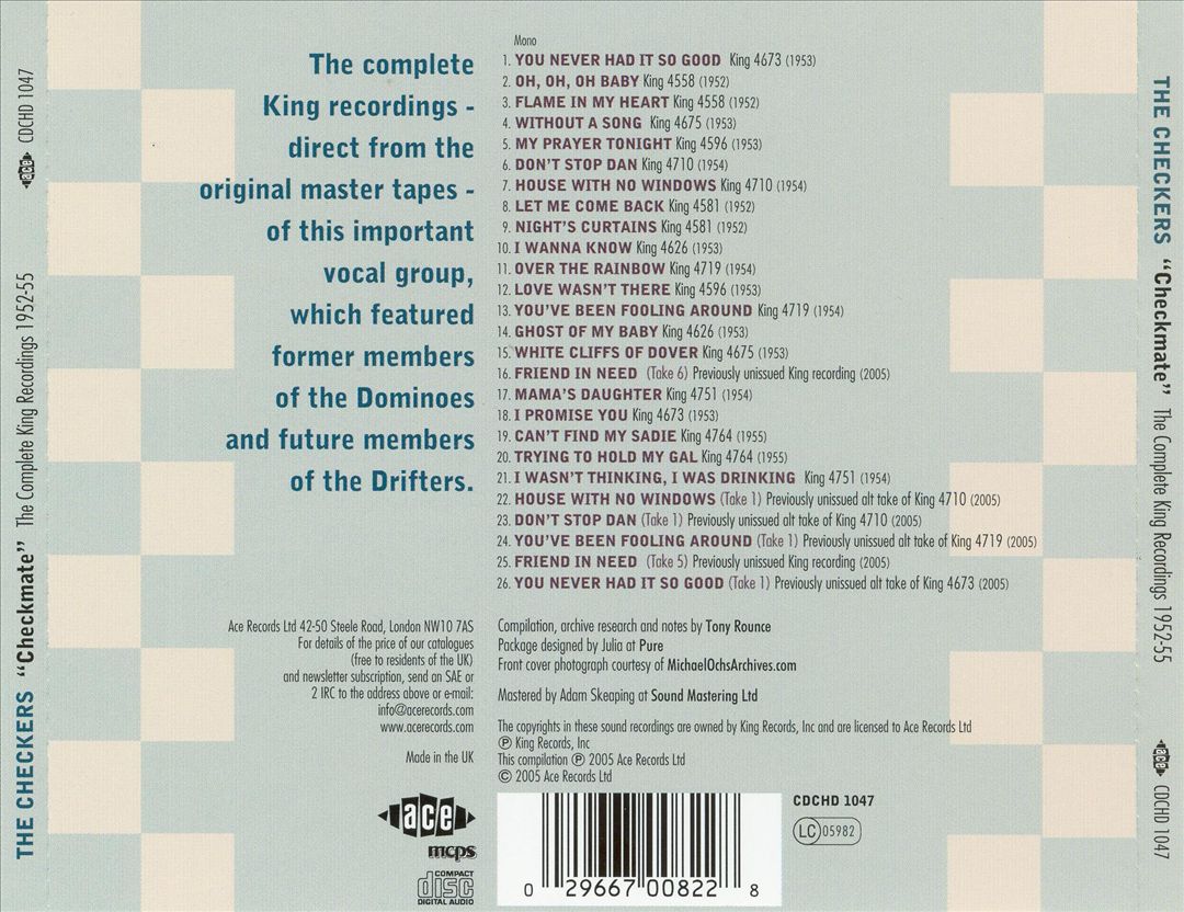 Checkmate: Complete King Records 1952-1955 cover art