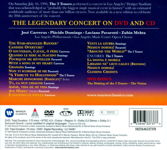 Three Tenors in Concert 1994 cover art