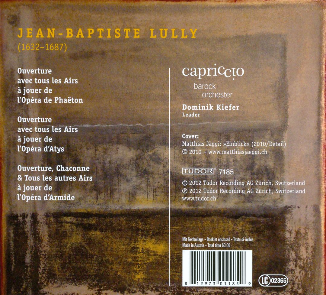 Jean-Baptiste Lully: Phaëton; Atys; Armide cover art