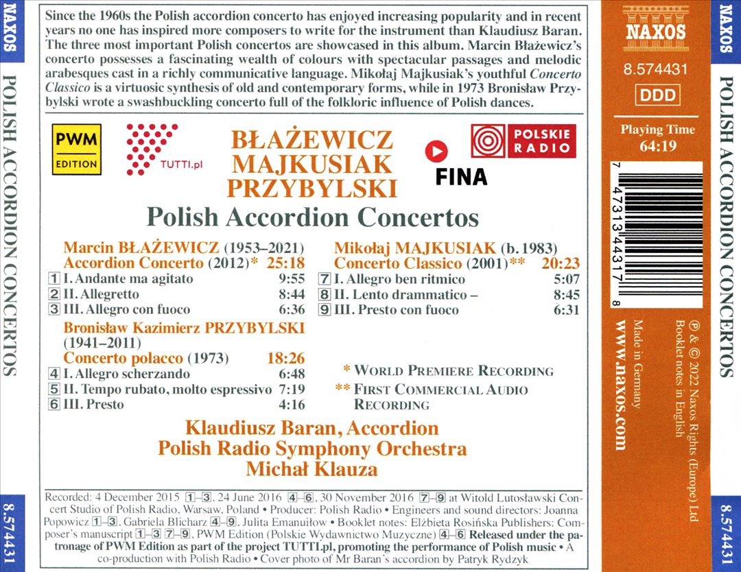 Polish Accordion Concertos: Blazewicz, Majkusiak, Przybylski cover art
