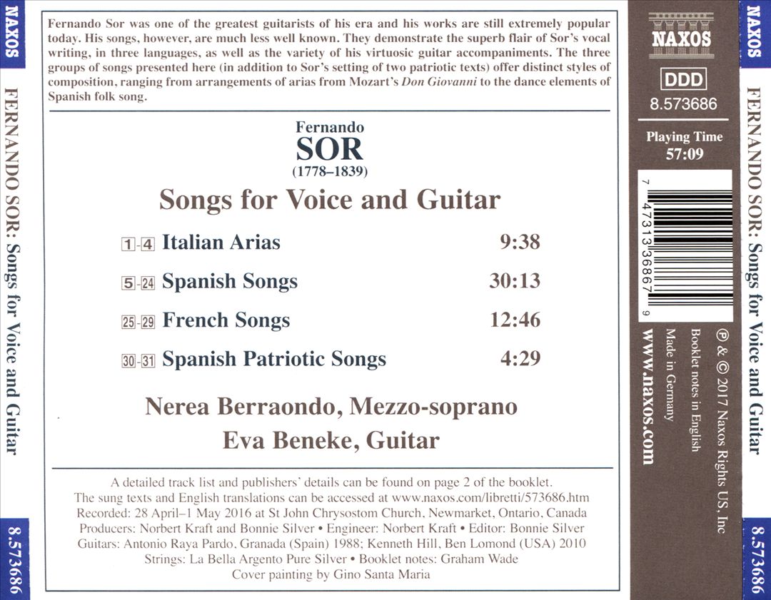 Sor: Songs for Voice and Guitar cover art