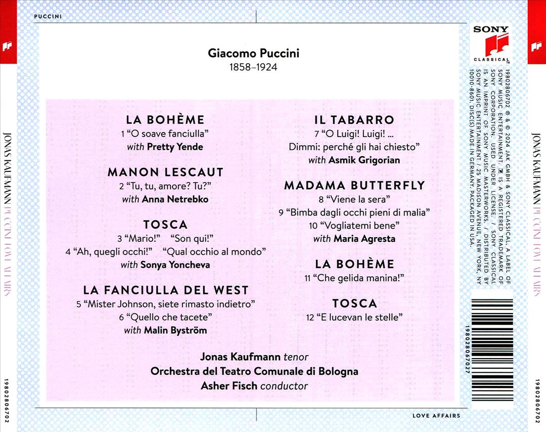 Puccini: Love Affairs cover art