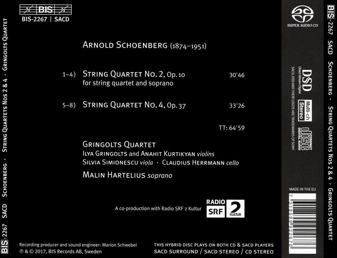 Schoenberg: String Quartets 2 & 4 cover art