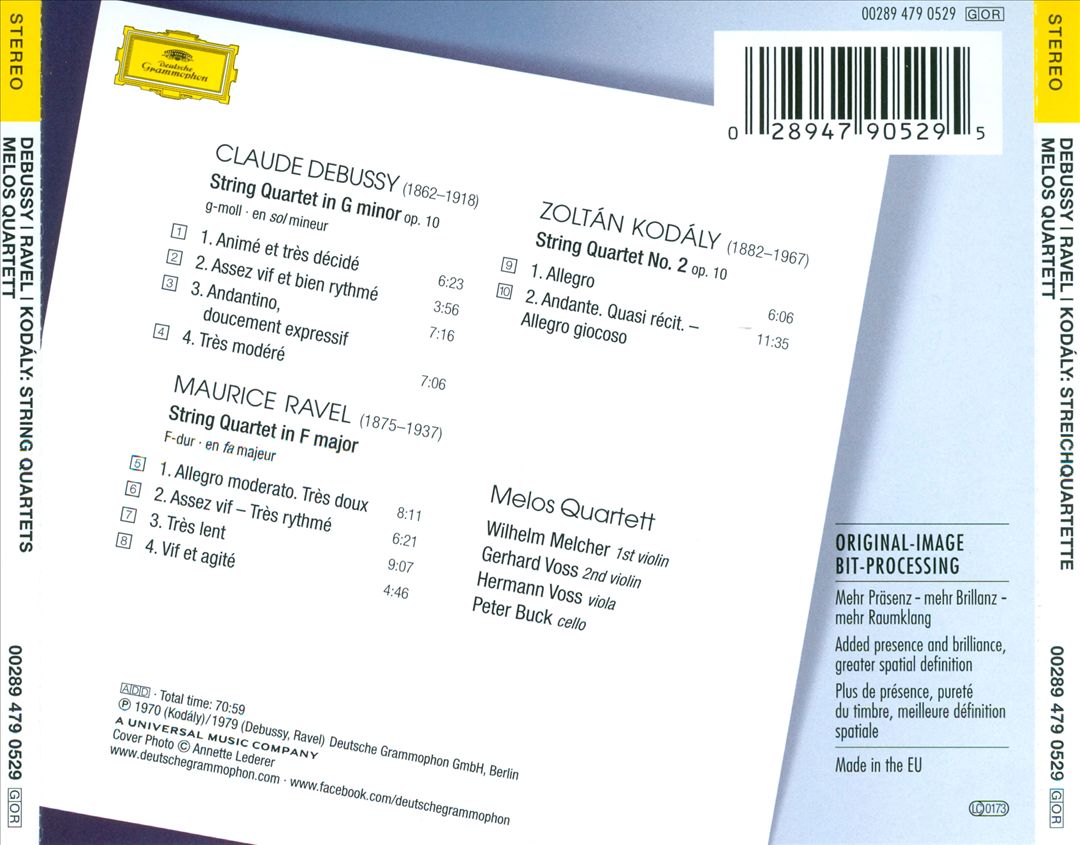 Debussy, Ravel, Kodály: String Quartets cover art