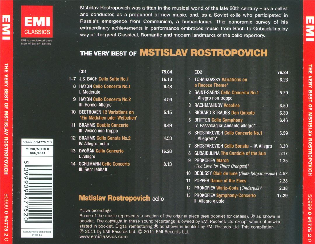 Very Best of Mstislav Rostropovich cover art
