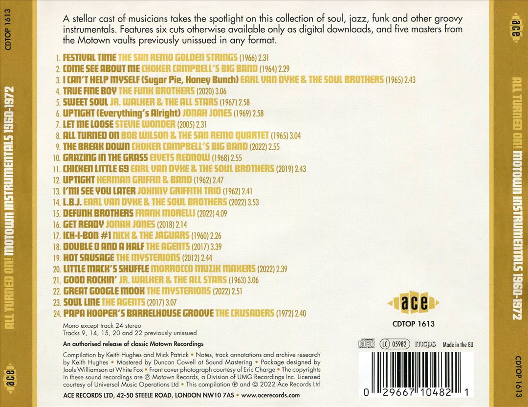 All Turned On: Motown Instrumentals 1960-1972 cover art