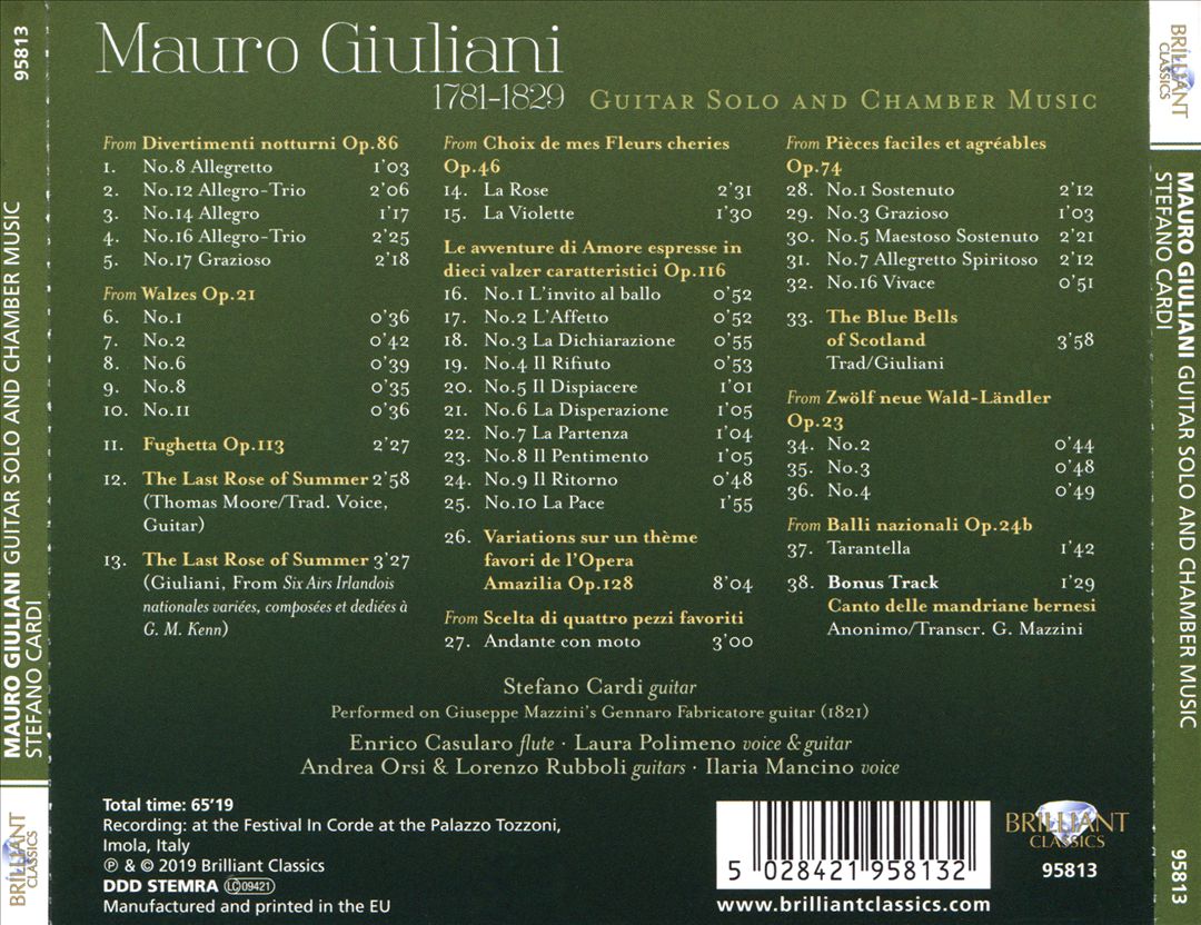 Mauro Giuliani: Guitar Solo and Chamber Music cover art