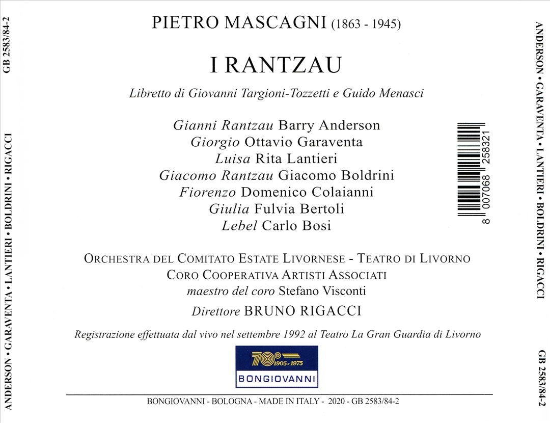 Mascagni: I Rantzau cover art