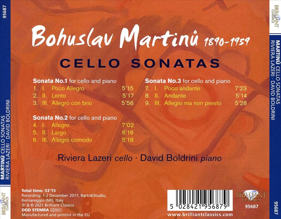 Martinu: Cello Sonatas cover art