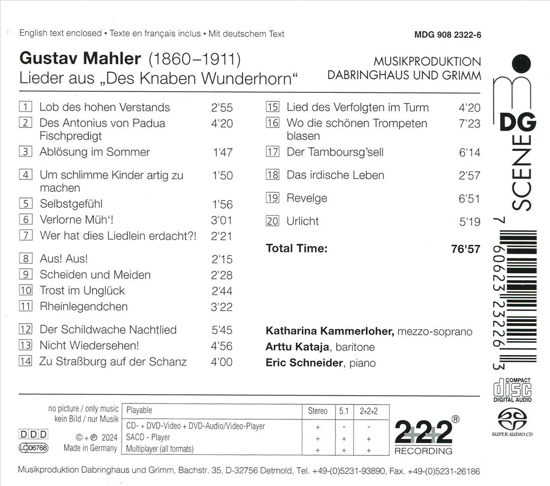 Mahler: Lieder aus Des Knabel Wunderhorn cover art