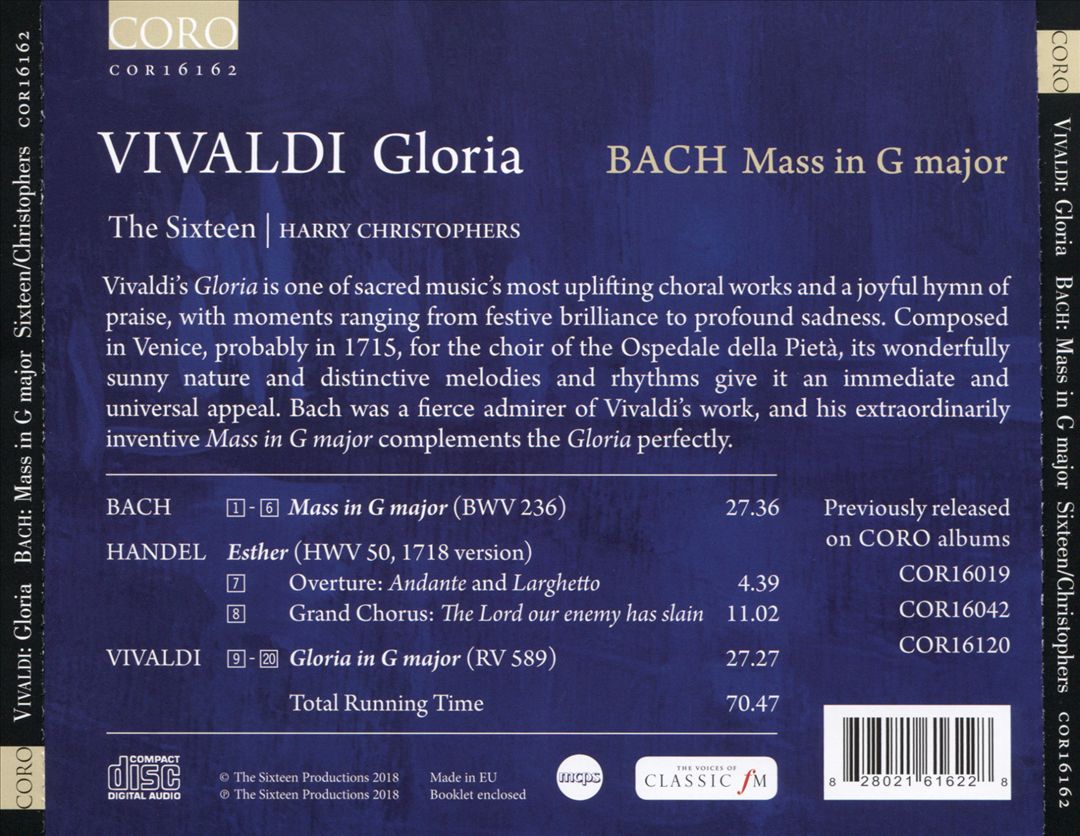 Vivaldi: Gloria; Bach: Mass in G major cover art