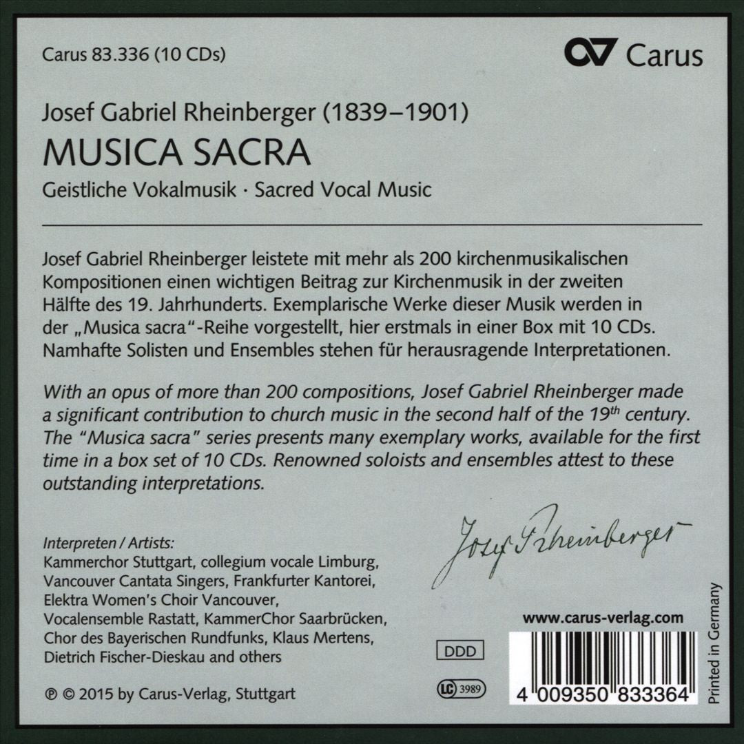 Josef Gabriel Rheinberger: Geistliche Vokalmusik cover art