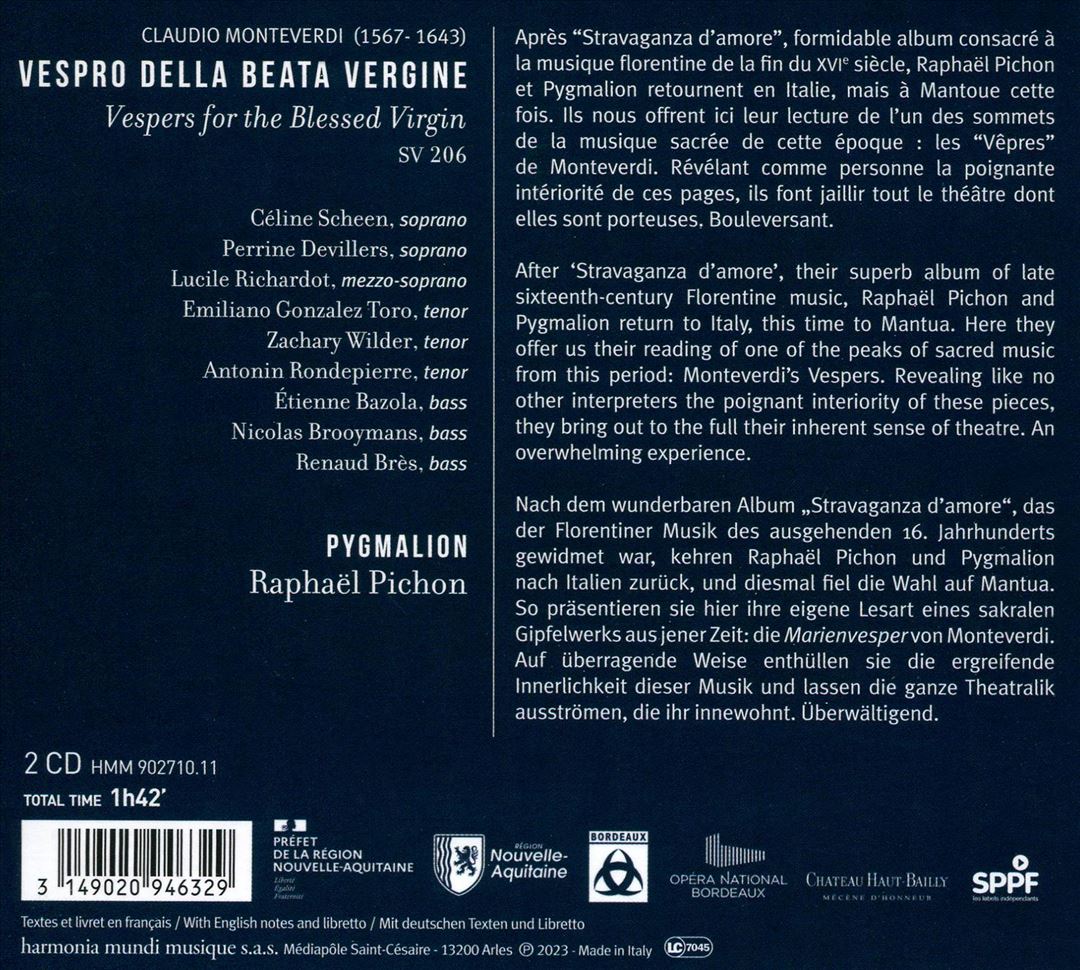 Claudio Monteverdi: Vespro della Beata Vergine cover art