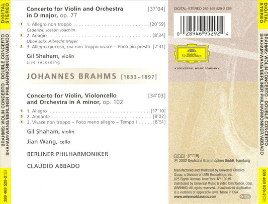 Brahms: Violin Concerto; Double Concerto cover art
