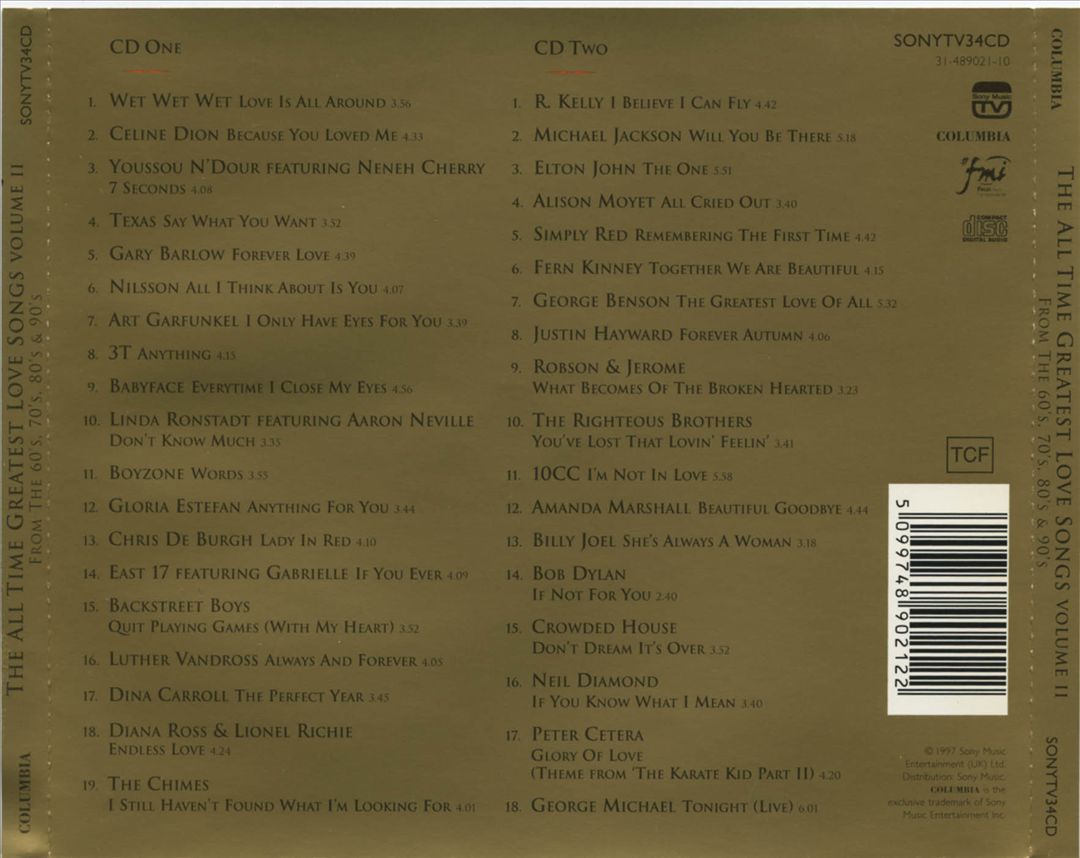 All Time Greatest Love Songs, Vol. 2 cover art