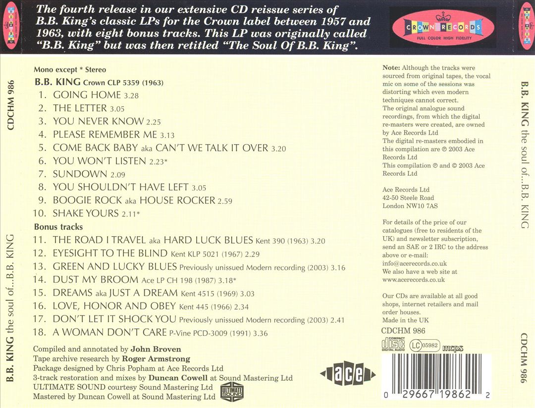 Soul of B.B. King cover art