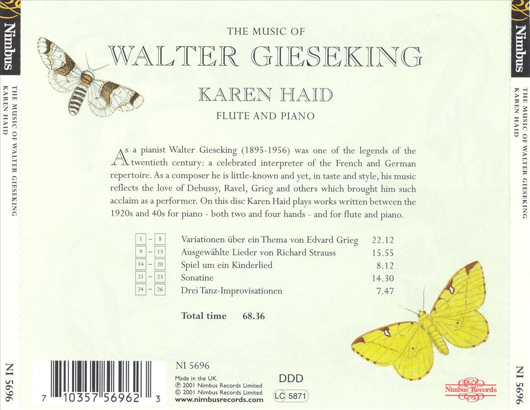 Music of Walter Gieseking cover art