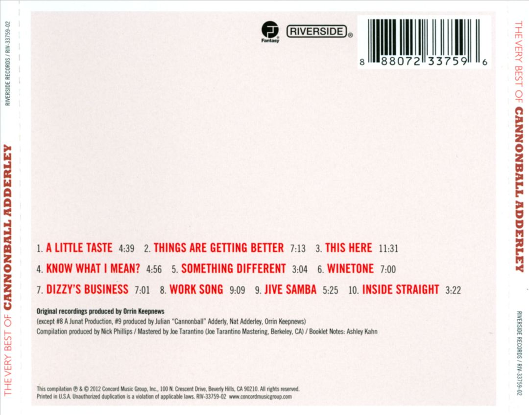 Very Best of Cannonball Adderley cover art