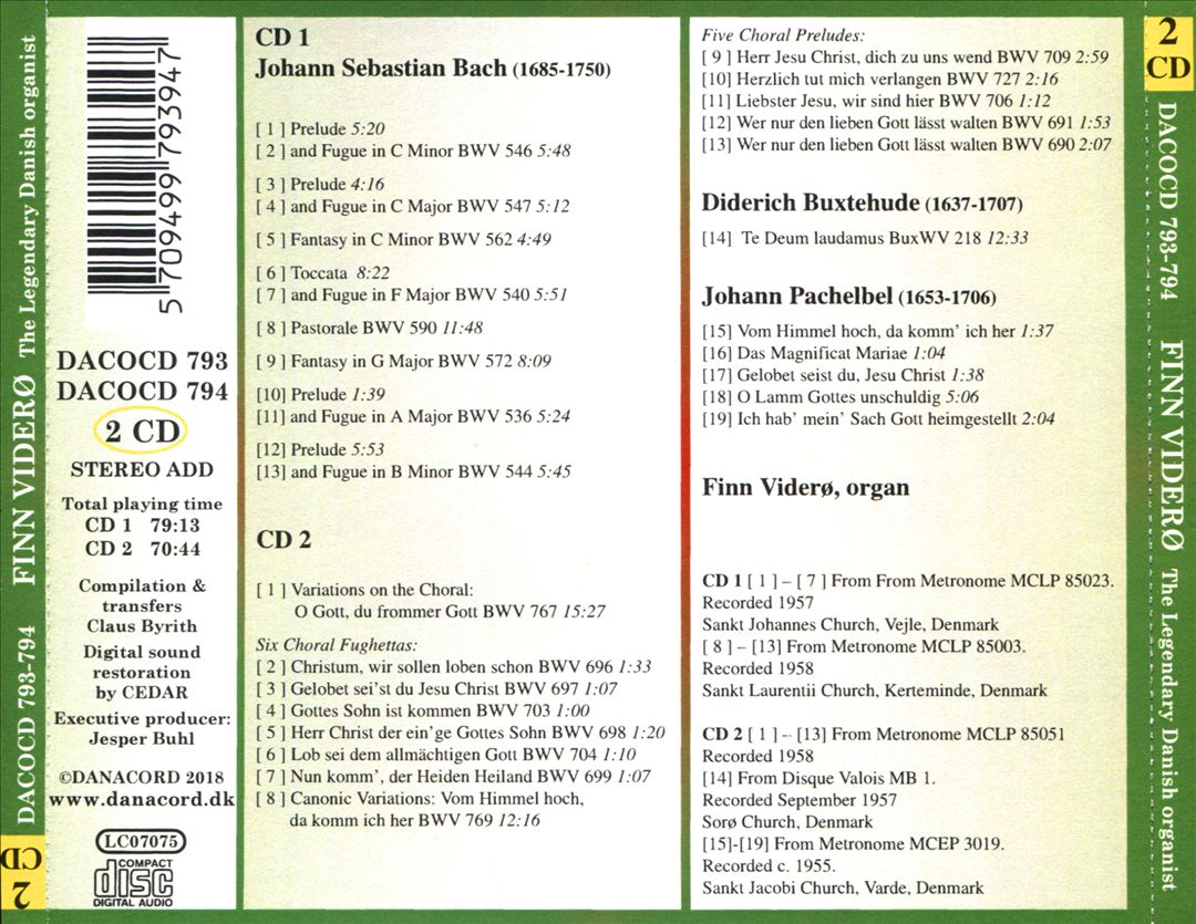 Legendary Danish Organist, Vol. 2 cover art