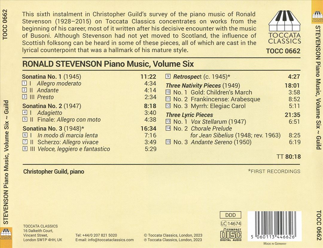 Ronald Stevenson: Piano Music, Vol. 6 cover art
