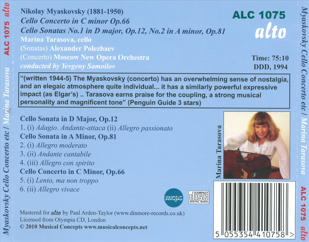 Myaskovsky: Cello Concerto; Cello Sonatas cover art
