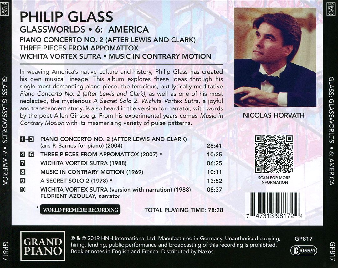 Philip Glass: Glassworlds, Vol. 6: America cover art