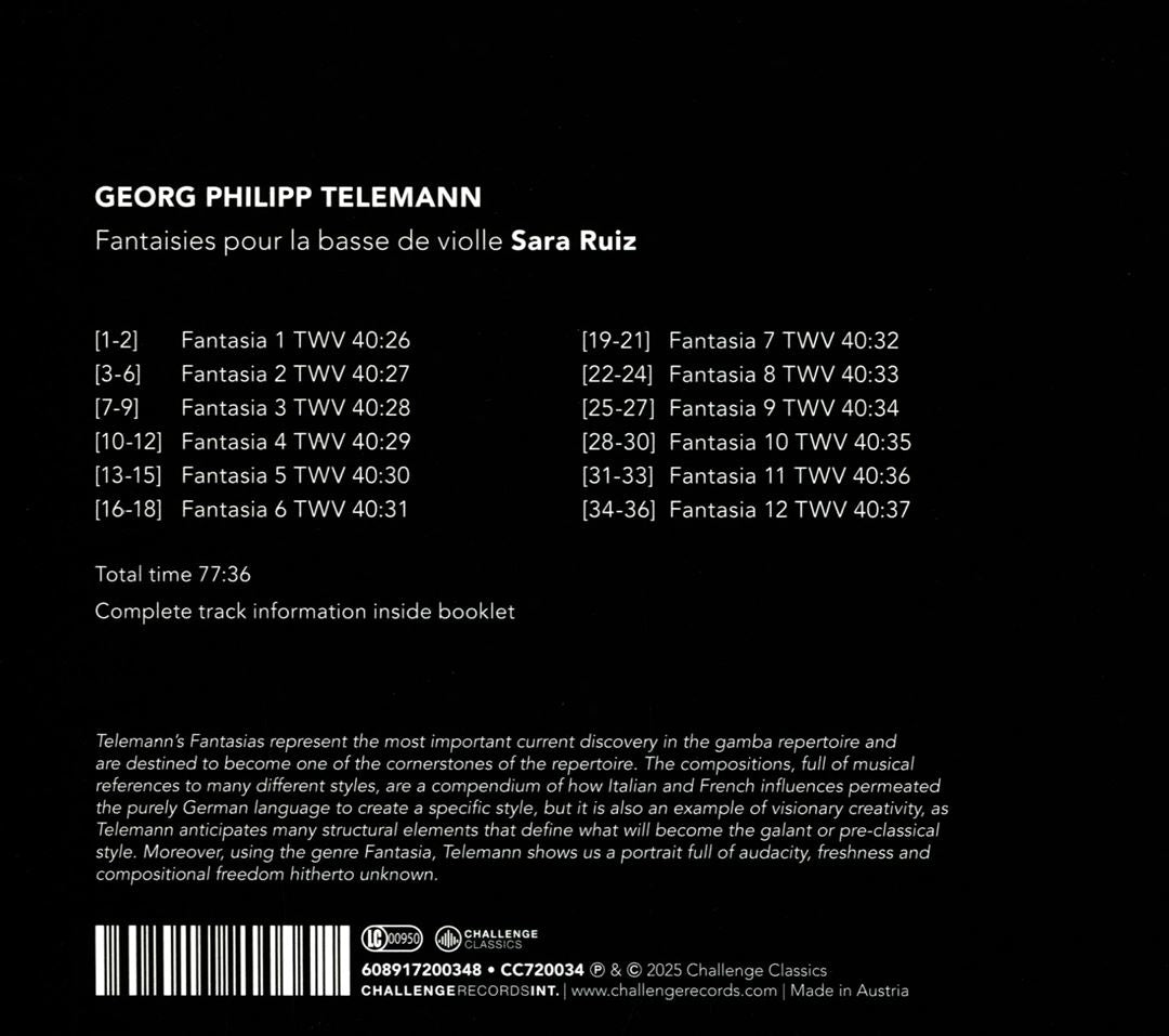 Georg Philipp Telemann: Fantaisies pour la basse de violle cover art
