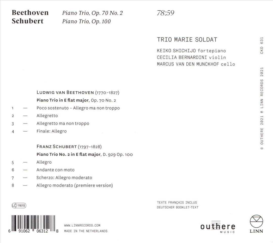Beethoven: Piano Trio, Op. 70 No. 2; Schubert: Piano Trio, Op. 100 cover art