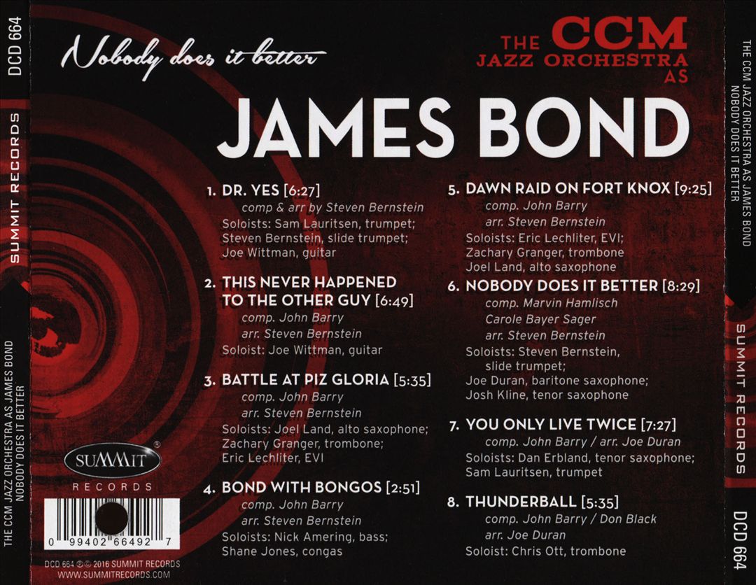 Nobody Does It Better: CCM Jazz Orchestra as James Bond cover art
