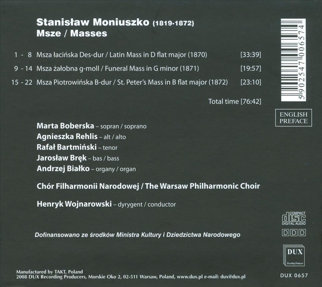 Stanislaw Moniuszko: Masses cover art