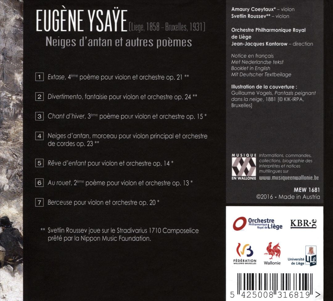 Eugène Ysaÿe: Neiges d’antan cover art