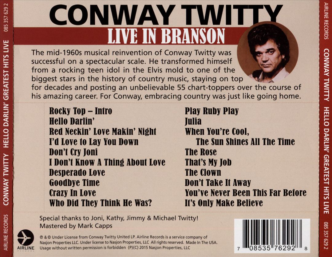 Hello Darlin': Greatest Hits Live cover art