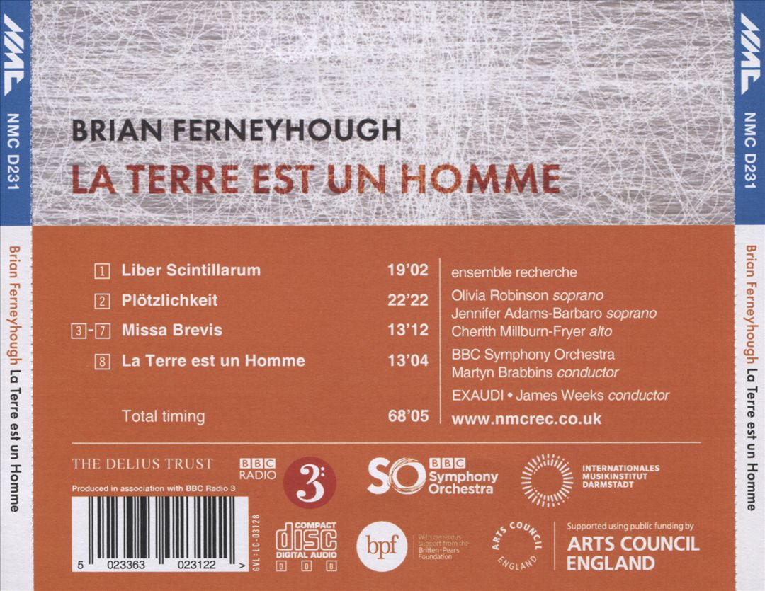 Brian Ferneyhough: La Terre Est un Homme cover art