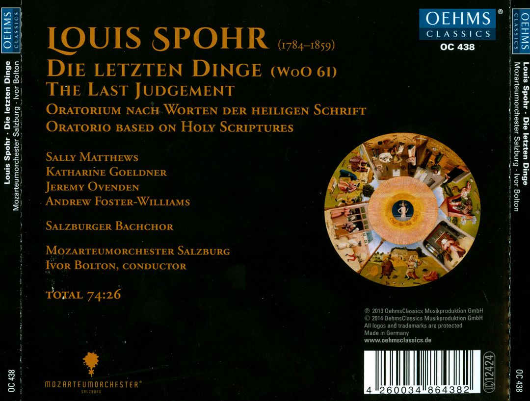 Louis Spohr: Die Letzten Dinge cover art