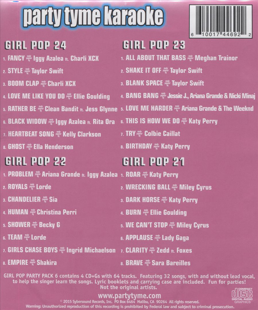 Party Tyme Karaoke: Girl Pop Party Pack, Vol. 6 cover art