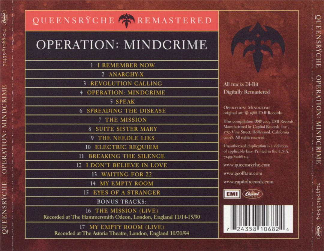 Operation: Mindcrime [Bonus Tracks] cover art