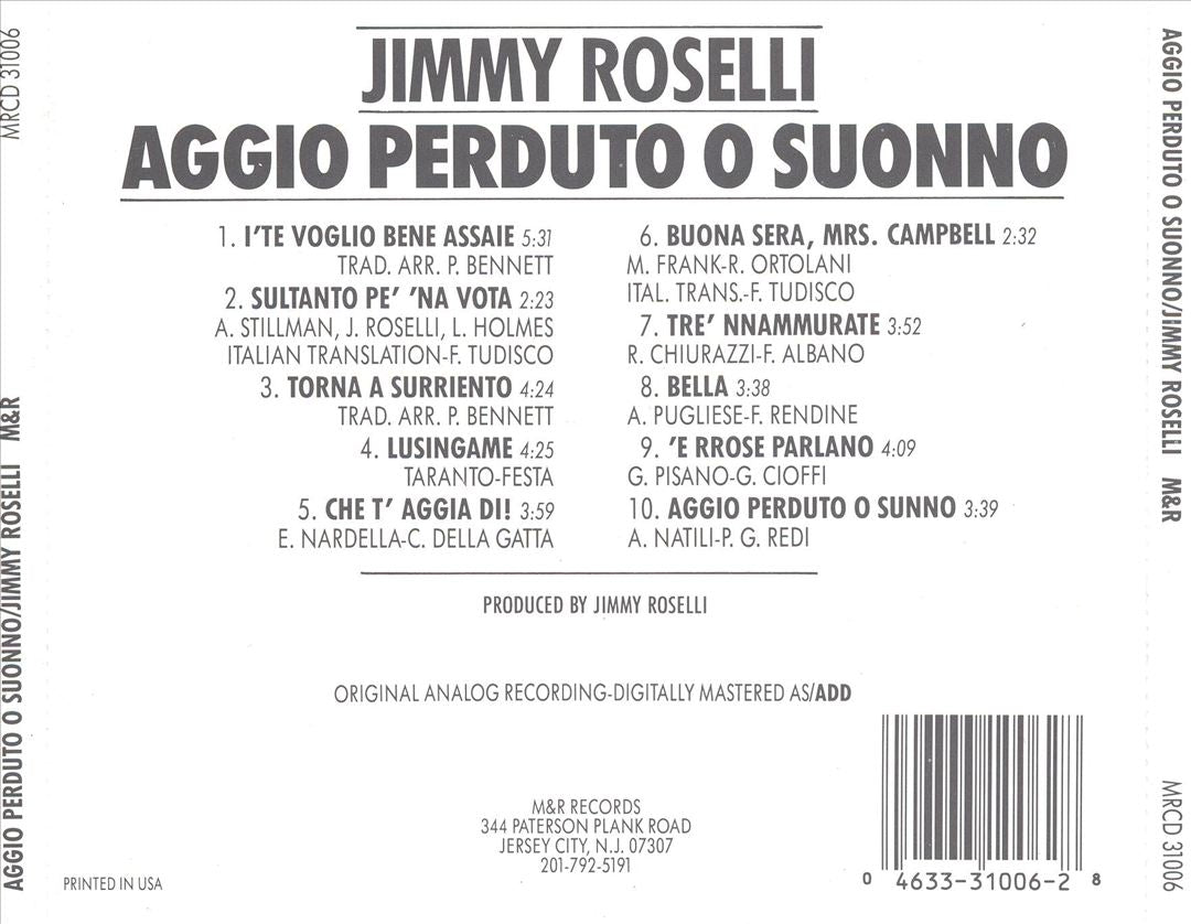 Aggio Perduto O Suonno cover art